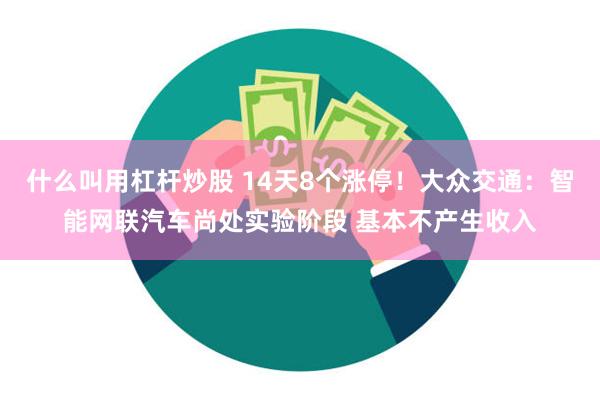 什么叫用杠杆炒股 14天8个涨停！大众交通：智能网联汽车尚处实验阶段 基本不产生收入